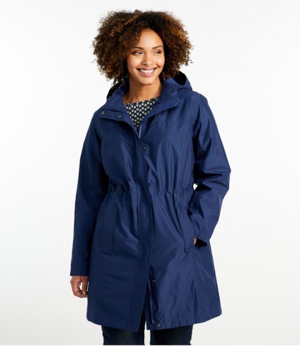 L.L. Bean H2OFF Raincoat PrimaLoft Lined Waterproof Hooded Deep Navy Size 3X